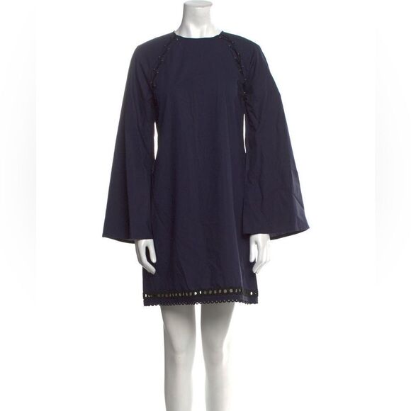Derek Lam 10 Crosby-100% cotton Bell-Sleeve A-Line Dress w/ Lacing , size 8 - Picture 2 of 16